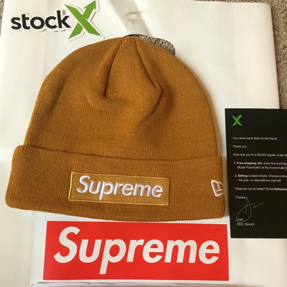 Supreme Box Logo Beanie FW18 Mustard
